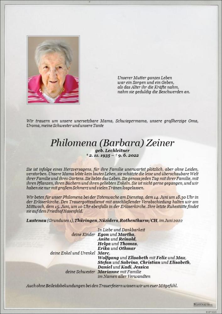 Philomena (Barbara) Zeiner